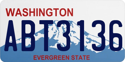 WA license plate ABT3136