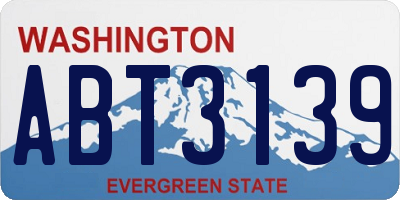 WA license plate ABT3139