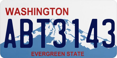 WA license plate ABT3143