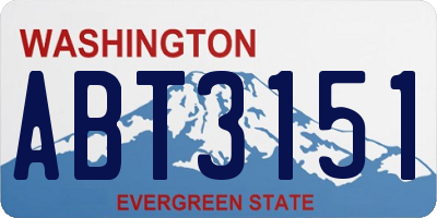 WA license plate ABT3151