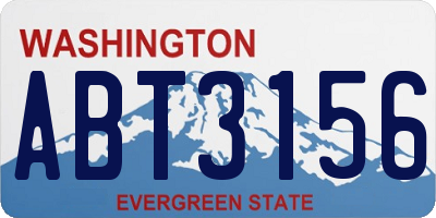 WA license plate ABT3156
