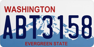 WA license plate ABT3158
