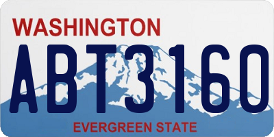 WA license plate ABT3160