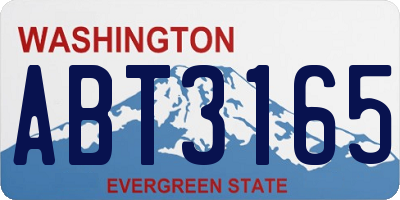 WA license plate ABT3165