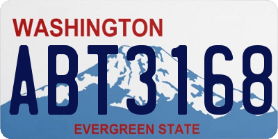 WA license plate ABT3168