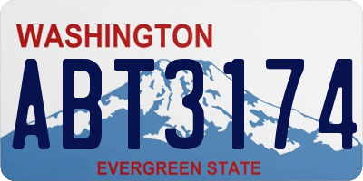 WA license plate ABT3174