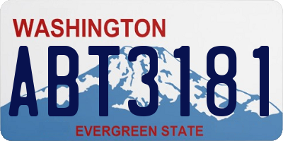 WA license plate ABT3181