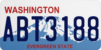 WA license plate ABT3188