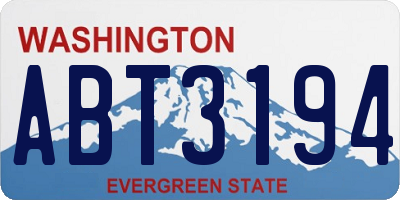 WA license plate ABT3194