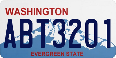 WA license plate ABT3201