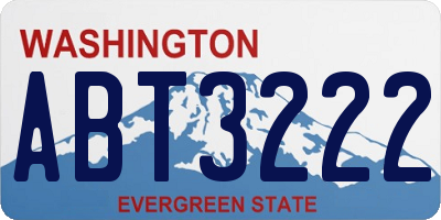 WA license plate ABT3222