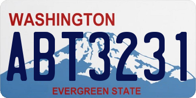 WA license plate ABT3231