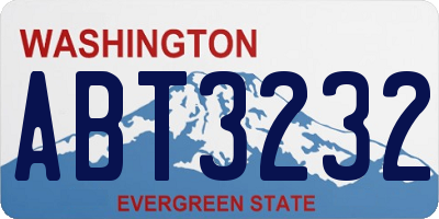 WA license plate ABT3232