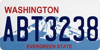 WA license plate ABT3238