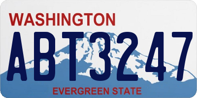WA license plate ABT3247