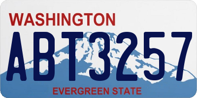 WA license plate ABT3257