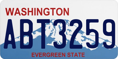 WA license plate ABT3259