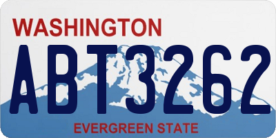 WA license plate ABT3262