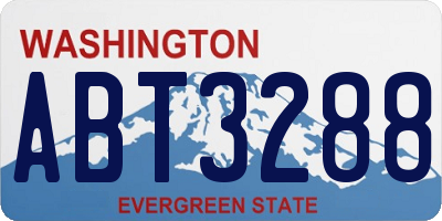 WA license plate ABT3288