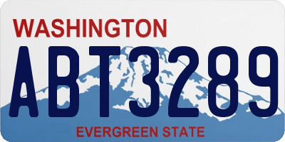 WA license plate ABT3289