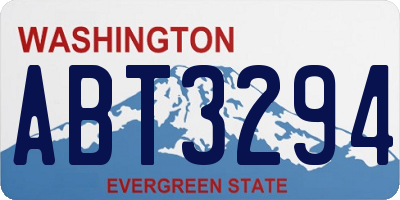 WA license plate ABT3294