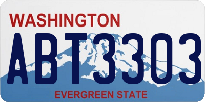 WA license plate ABT3303