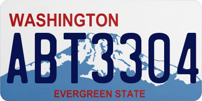 WA license plate ABT3304