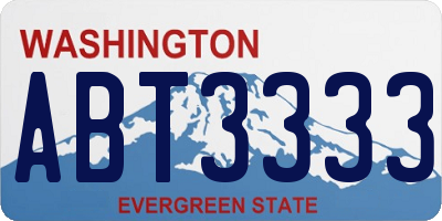 WA license plate ABT3333
