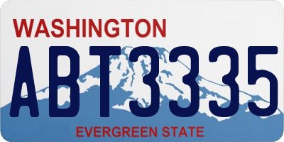 WA license plate ABT3335