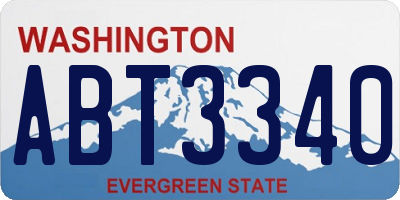 WA license plate ABT3340