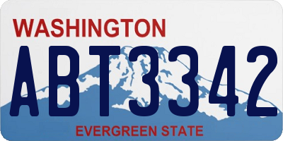 WA license plate ABT3342