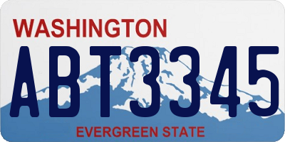 WA license plate ABT3345