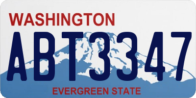WA license plate ABT3347