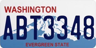 WA license plate ABT3348