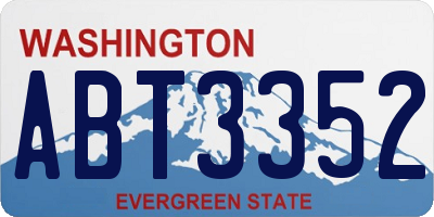 WA license plate ABT3352