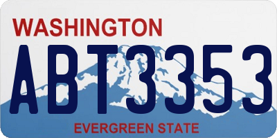 WA license plate ABT3353