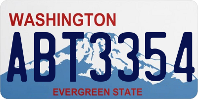 WA license plate ABT3354