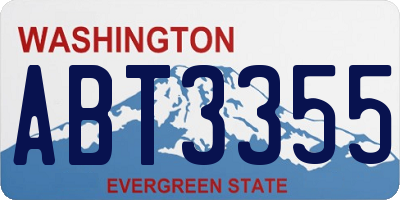 WA license plate ABT3355