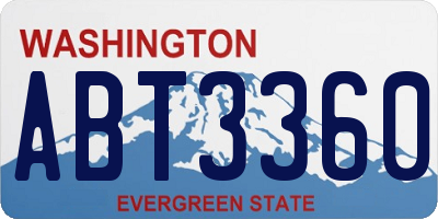 WA license plate ABT3360