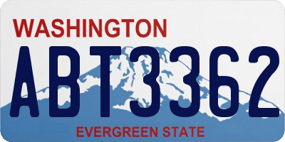 WA license plate ABT3362