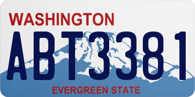 WA license plate ABT3381