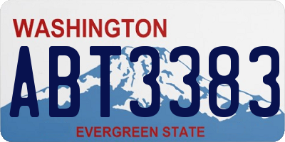 WA license plate ABT3383