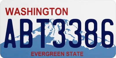WA license plate ABT3386