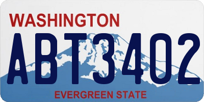 WA license plate ABT3402