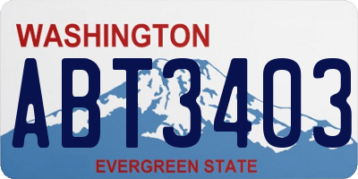 WA license plate ABT3403