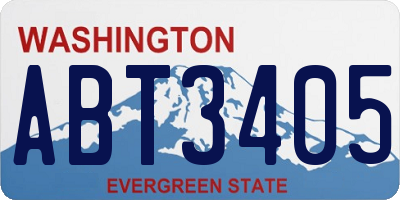 WA license plate ABT3405