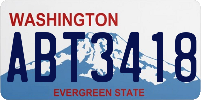 WA license plate ABT3418