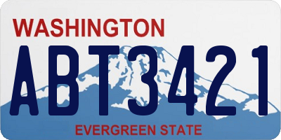 WA license plate ABT3421