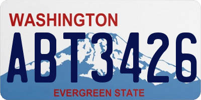 WA license plate ABT3426