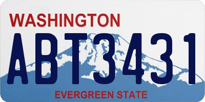 WA license plate ABT3431
